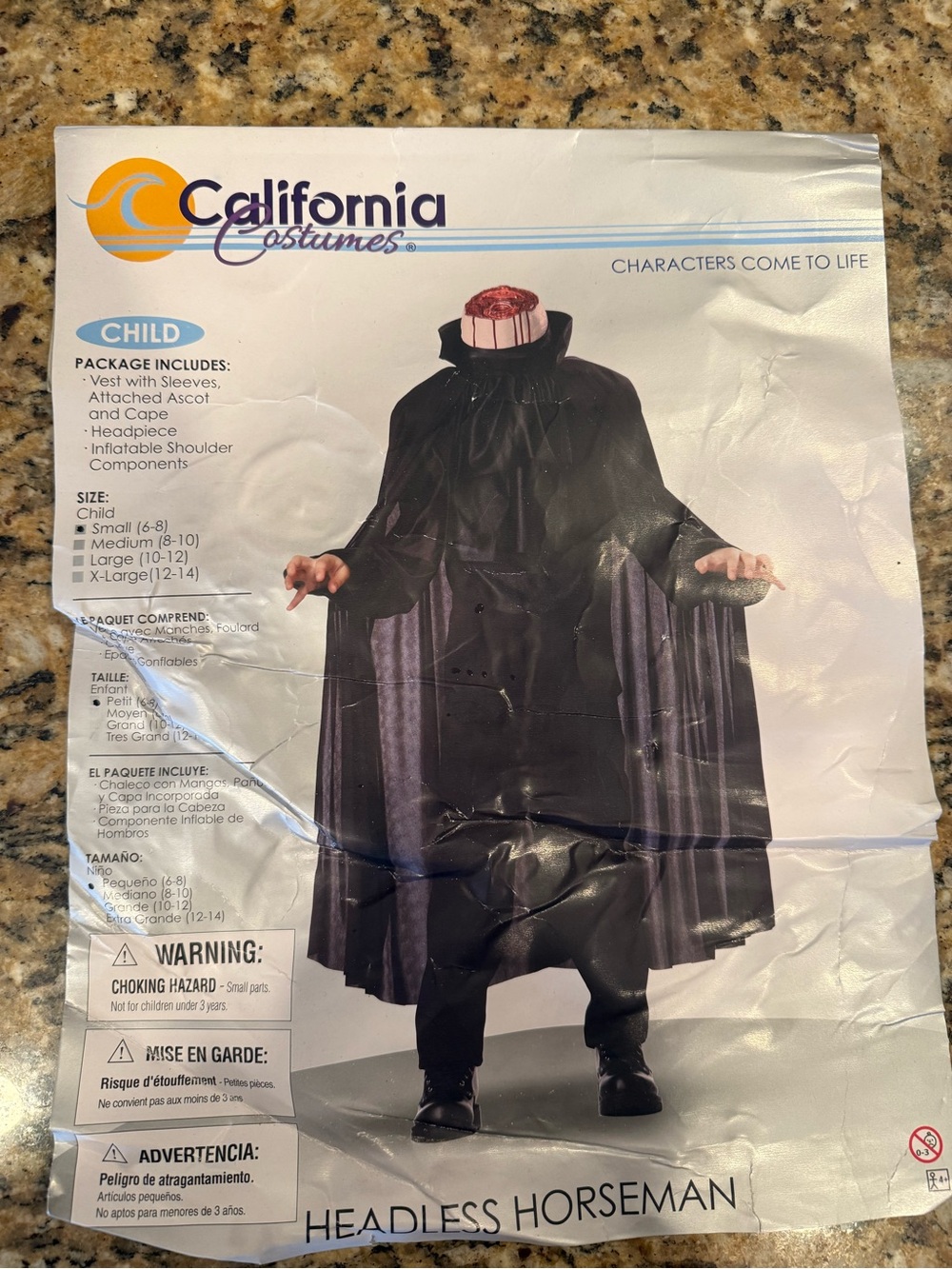 California Costumes Headless Horseman Halloween Costume Unisex kids small 6-8 - Picture 2 of 6